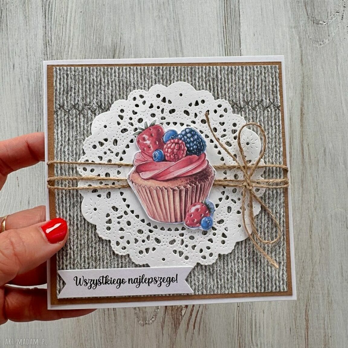 kartki: Kartka z babeczką Autorskie