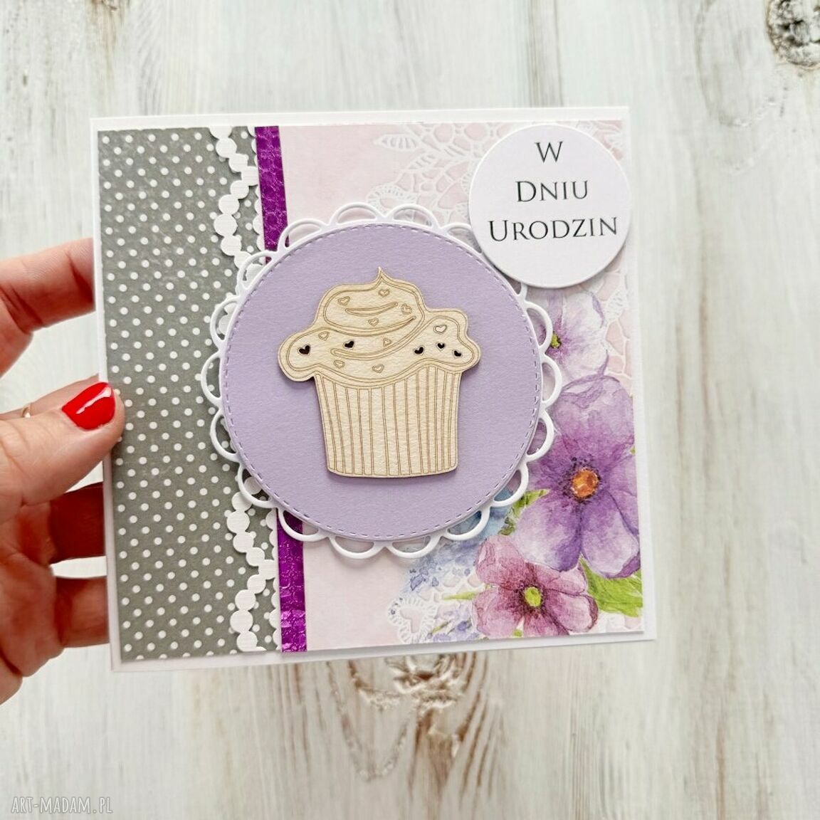 święta upominek! Kartka babeczka świąteczna prezent