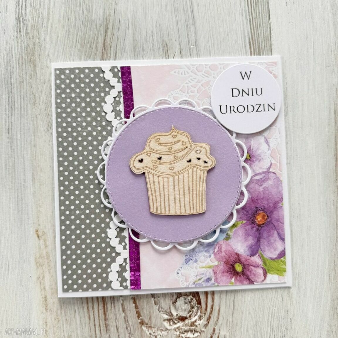 na święta upominek: Kartka z babeczką Autorskie