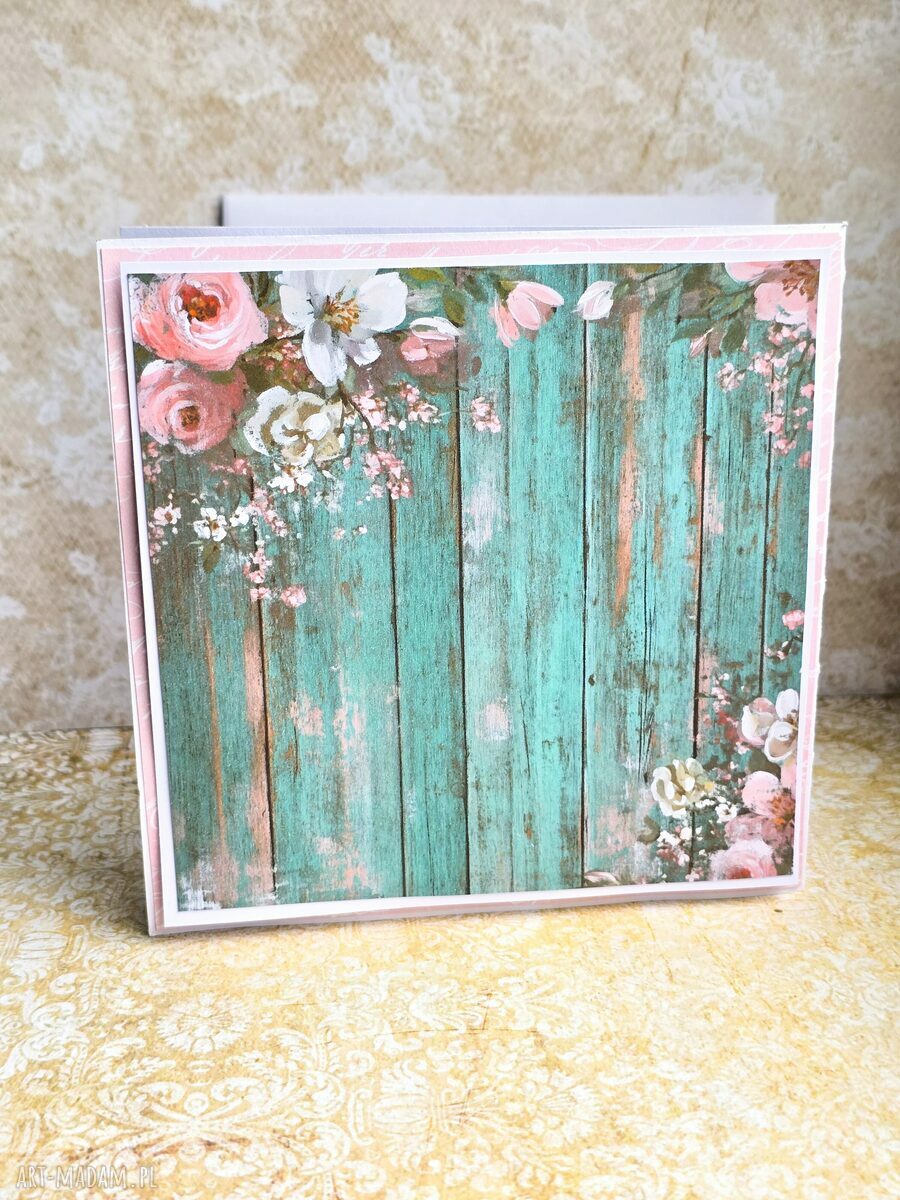 Kartka scrapbooking na roczek dla dziewczynki - Jesteś skarbem z białym tygryskiem