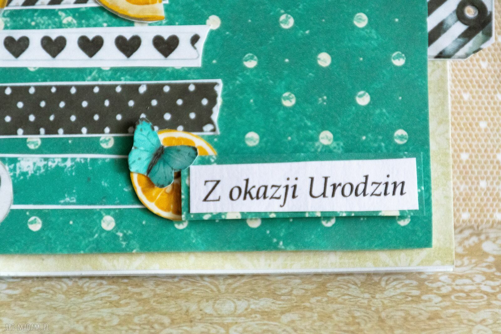 Ręcznie robiona kartka scrapbooking na wyjątkową okazję