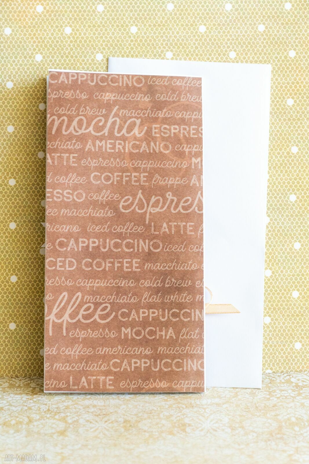 Kartka z filiżanką dla najlepszej szefowej - ręcznie robiona (scrapbooking) z kopertą