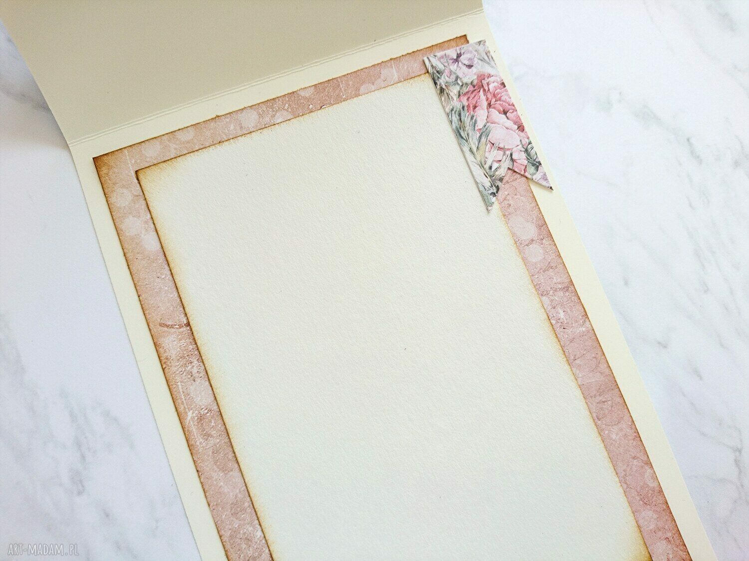 scrapbooking kartki: Kartka z motylem różowe złoto Handmade