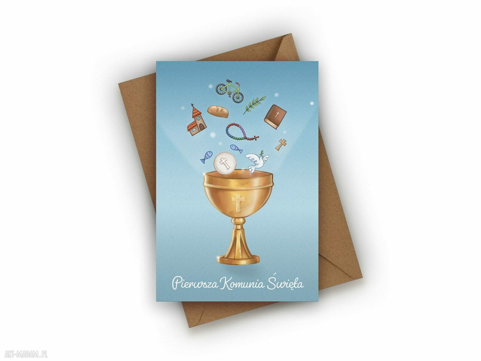 Kartka na Komunię Świętą - Kielich Komunijny