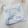 ręcznie zrobione scrapbooking kartki kartka z okazji narodzin, dla chłopca babyshower roczek chrzest