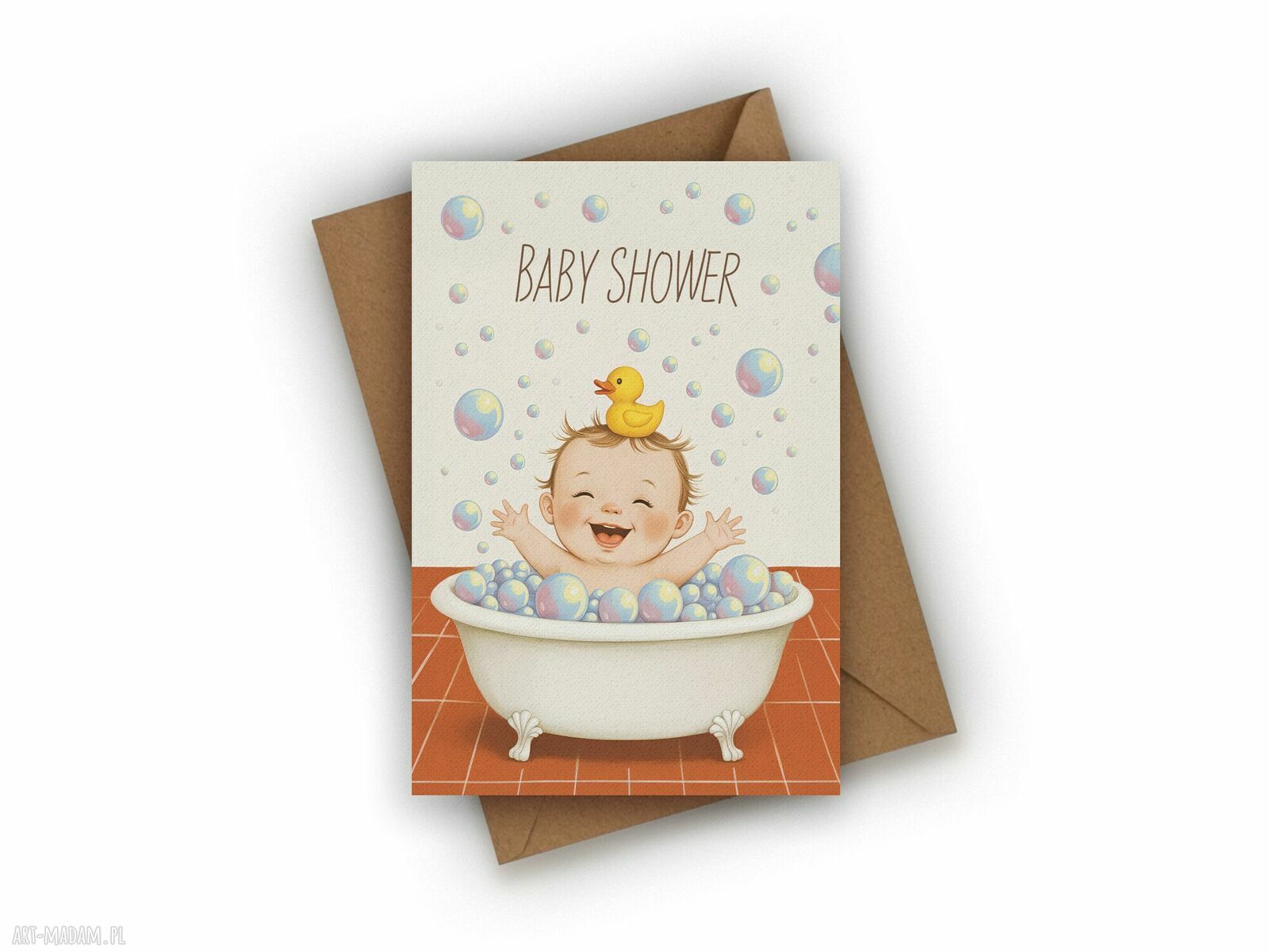 Kartka na Baby Shower dla przyszłej mamy - gratulacje z okazji narodzin dziecka