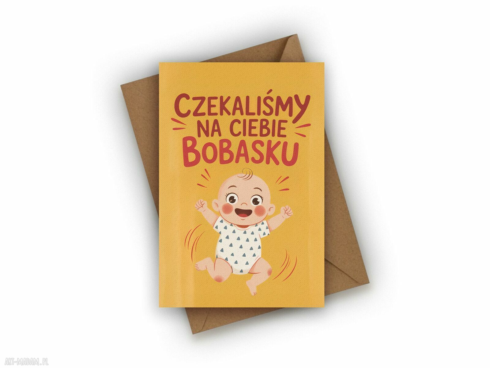Kartka na narodziny dziecka - Czekaliśmy na ciebie, bobasku!