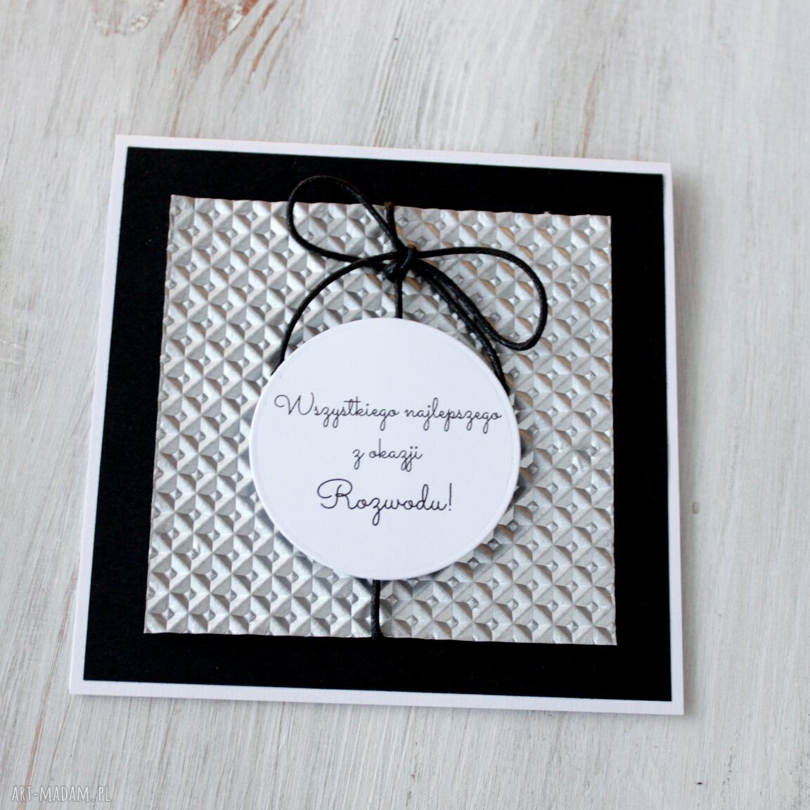 Kartka z okazji rozwodu - handmade scrapbooking z kopertą