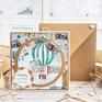 unikatowe scrapbooking kartki dla podróżnika kartka z podróżą w tle. koperta