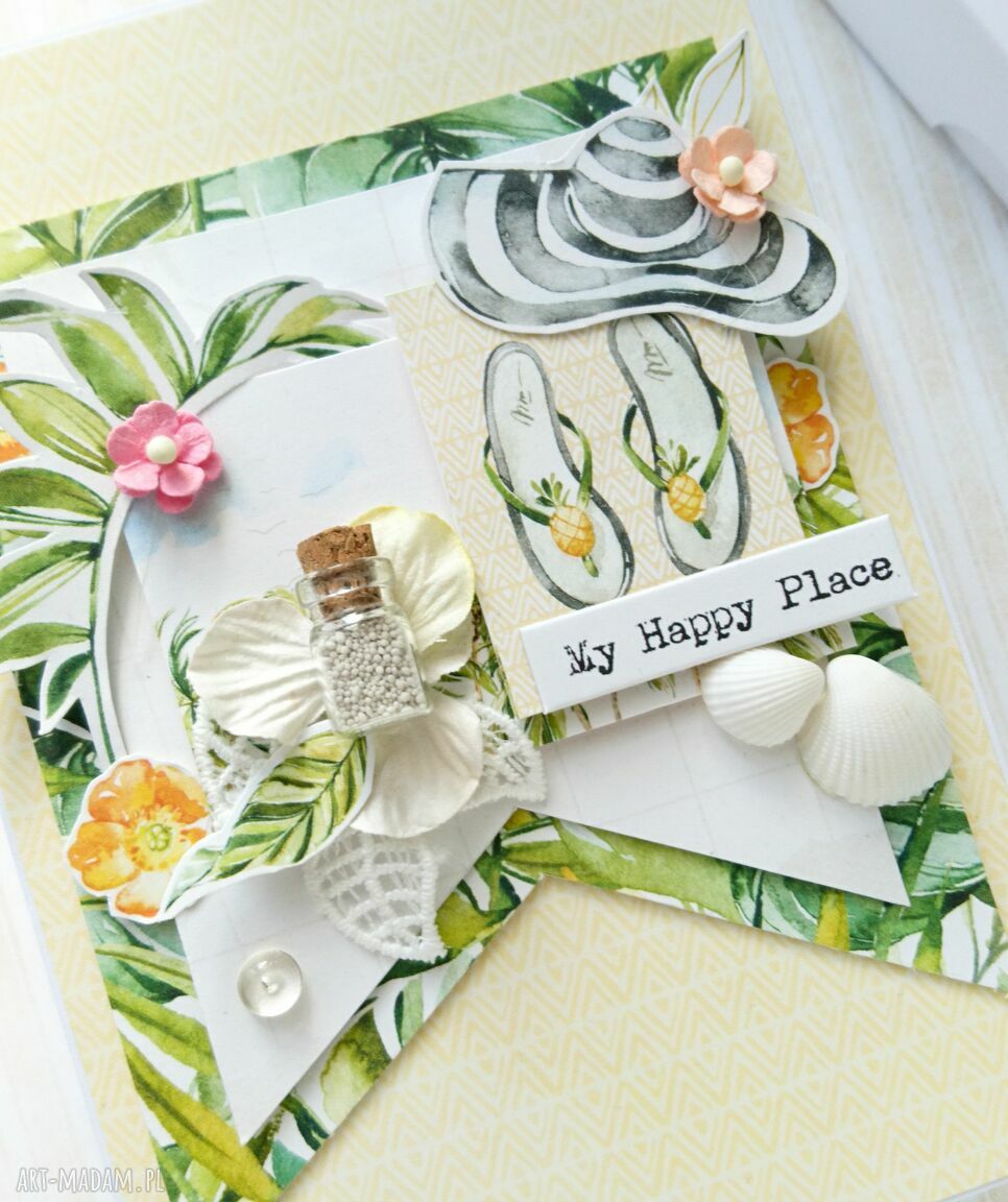 scrapbooking kartki: Kartka wakacyjna 05 w pudełku Ręcznie zrobione