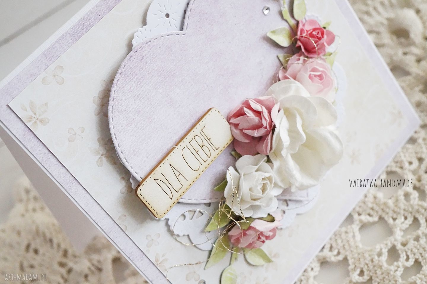 scrapbooking kartki: Kartka z sercem, 427 ręczne wykonanie