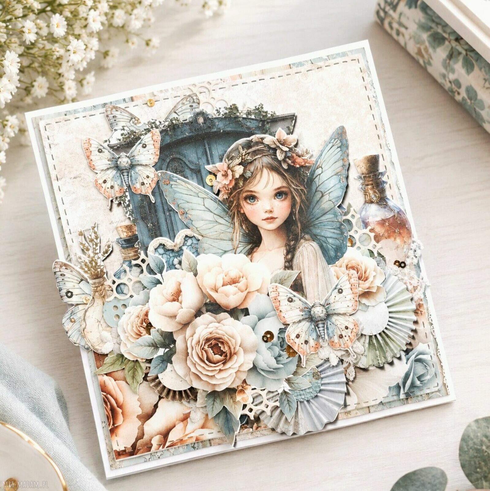 Kartka z wróżką - wyjątkowa kartka urodzinowa handmade
