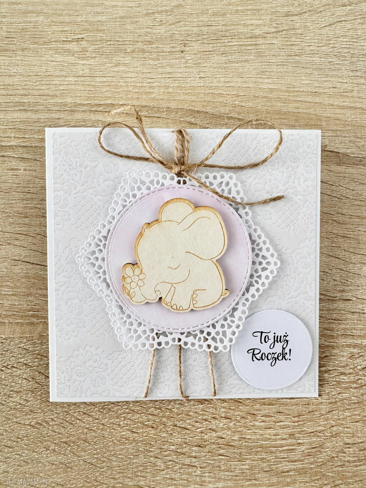 scrapbooking kartki: Kartka na urodziny roczek babyshower hand made