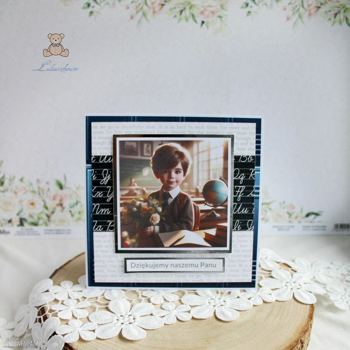 Kartka na Zakończenie Roku Szkolnego dla nauczyciela - scrapbooking z podziękowaniem