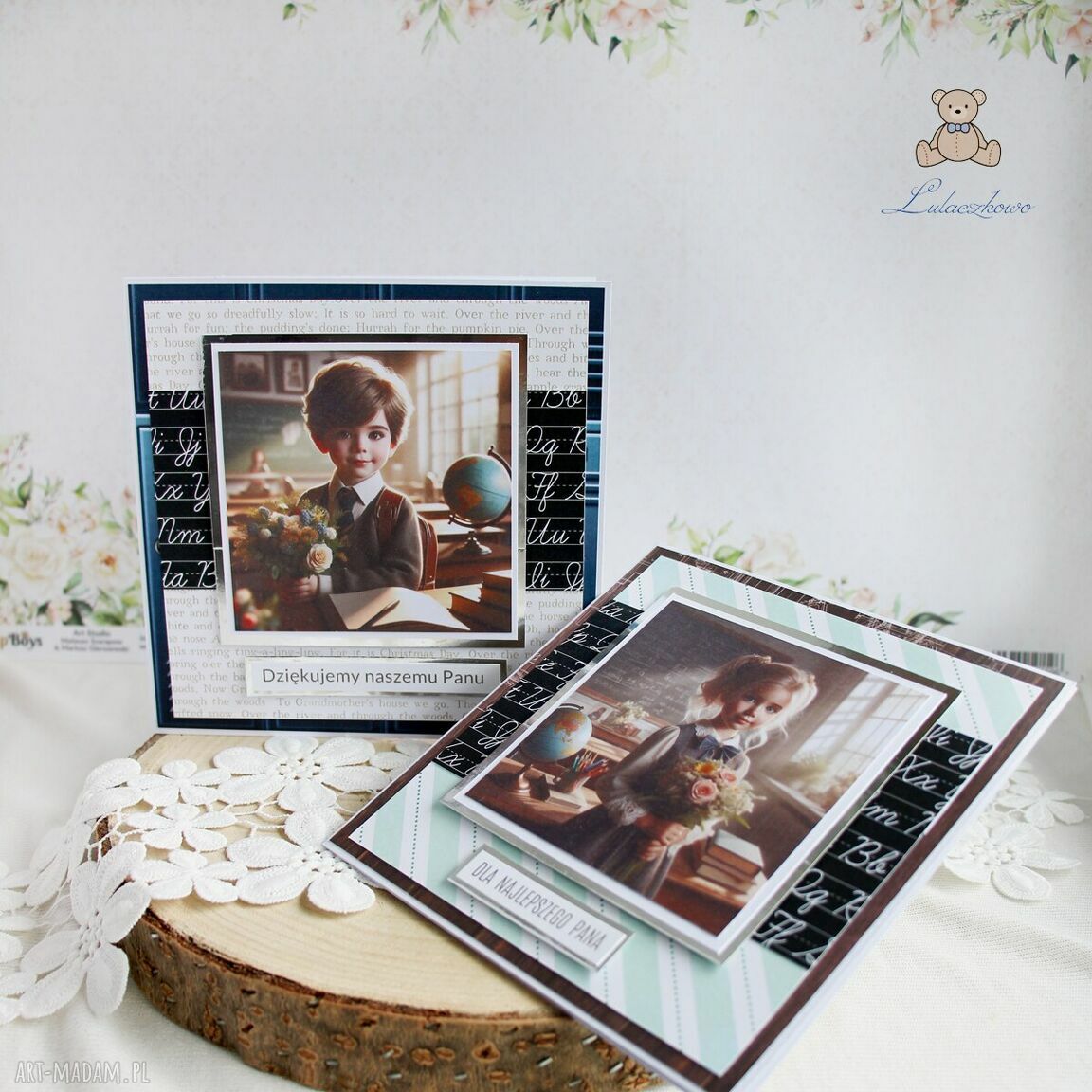 Kartka na Zakończenie Roku Szkolnego dla nauczyciela - scrapbooking z podziękowaniem