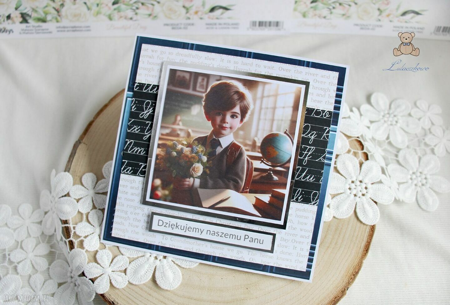 Kartka na Zakończenie Roku Szkolnego dla nauczyciela - scrapbooking z podziękowaniem