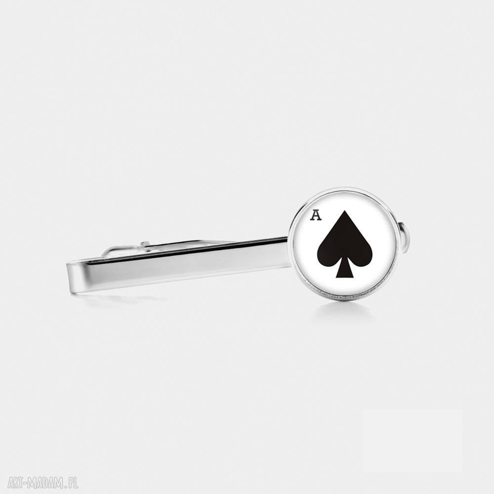 Spinka do krawata ACE OF SPADES - ręcznie robiona, mosiądz, prezent dla niego
