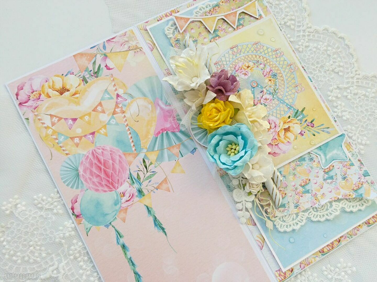 scrapbooking kartki: Wesoła kartka okolicznościowa Ręcznie robione