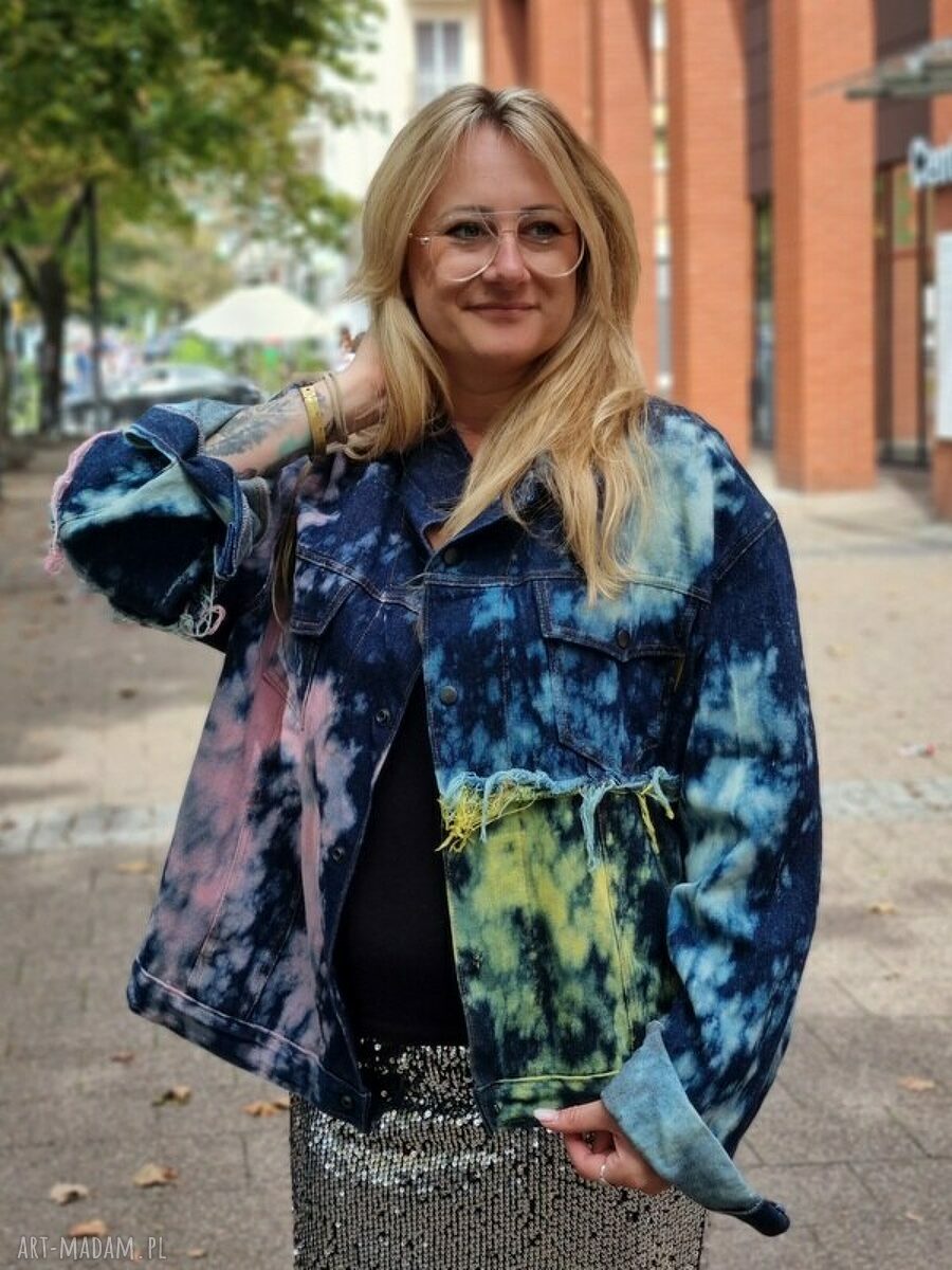Katana patchwork - ręcznie malowana kurtka oversize handmade