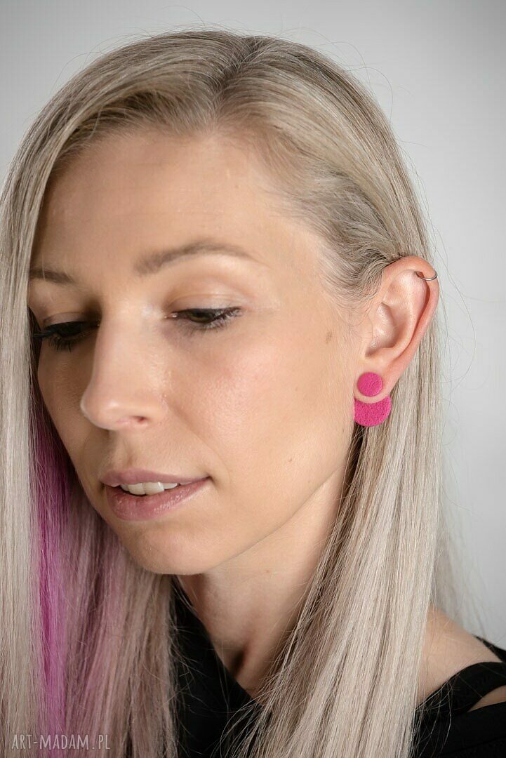 Kolczyki Katie - różowe kółka z modeliny handmade