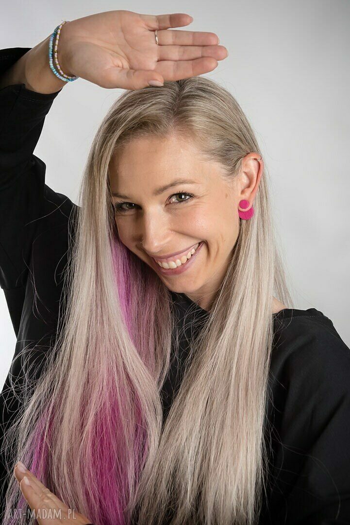 Kolczyki Katie - różowe kółka z modeliny handmade