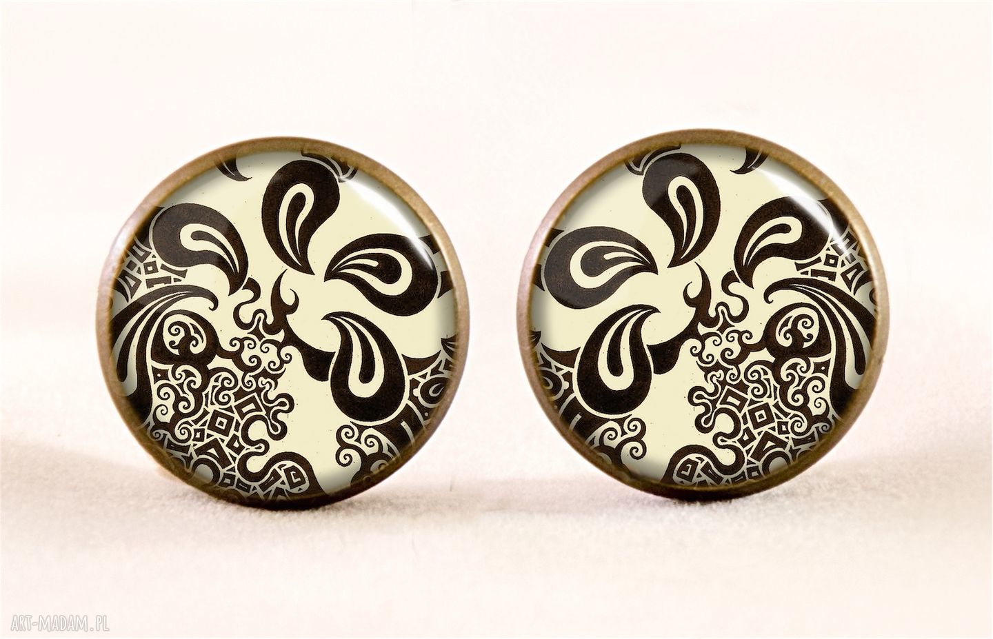 naszyjniki: Kawowa inspiracja Medalion z łańcuszkiem Ręczne wykonanie