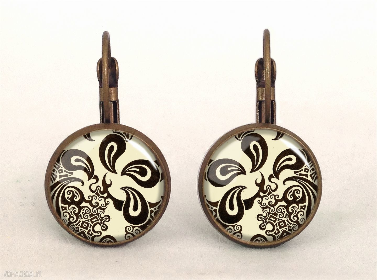 naszyjniki: Kawowa inspiracja Medalion z łańcuszkiem Ręczne wykonanie