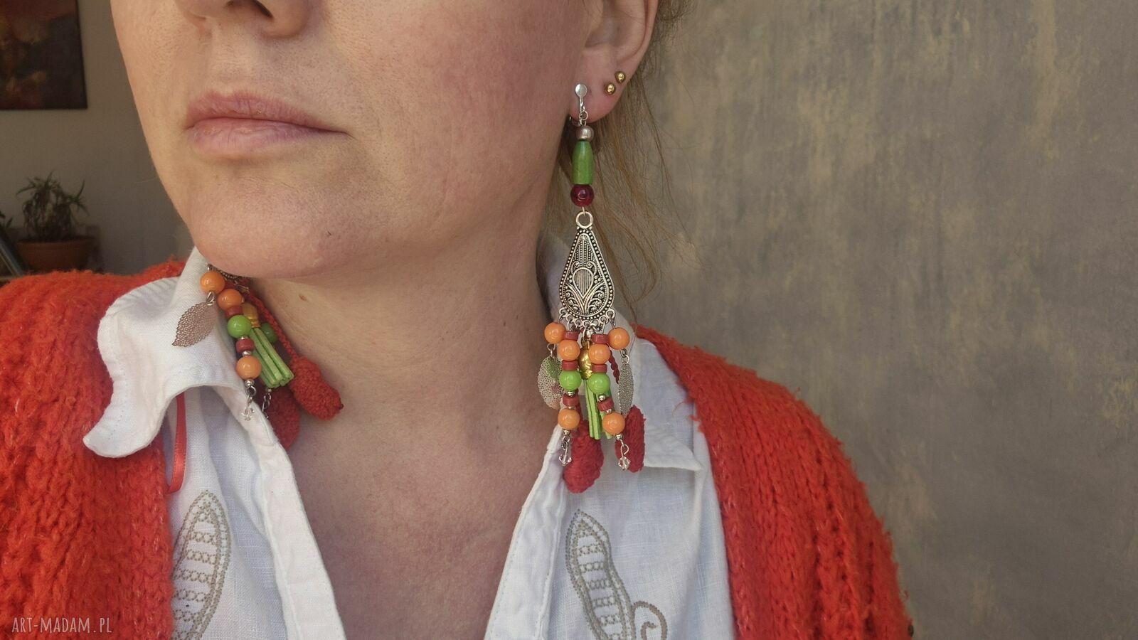Klipsy handmade z lekkimi chwostami - niepowtarzalne i wyjątkowe