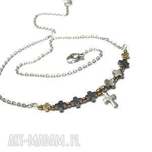 alloys collection - line cross - choker - srebrne naszyjniki