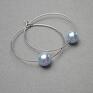 turkusowe kolczyki stal alloys collection /pearls/ light