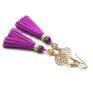 handmade kolczyki boho rosette/purple/