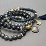 eleganckie bransoletki kamienie dark blue and grey vol. 12