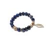 handmade bransoletki kamienie naturalne kolekcja rich - navy blue leaf