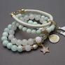 handmade bransoletki kamienie light blue and white /07 11 21/ set