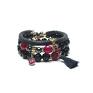 unikatowe bransoletki boho navy blue and ruby /22 05 20/ set