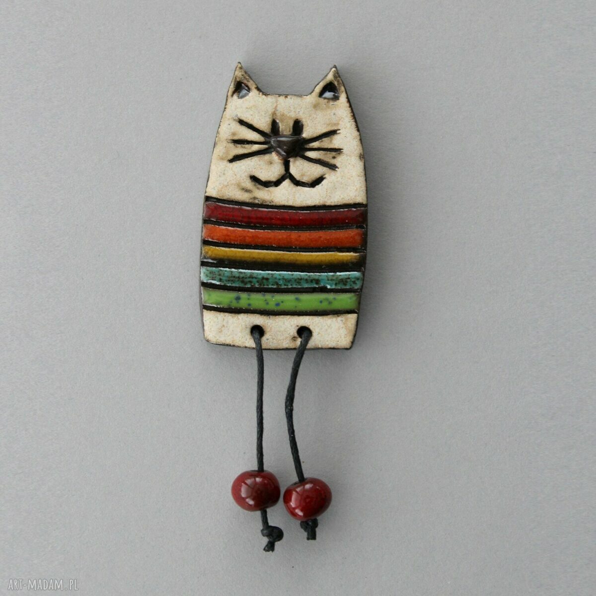 KICIUŚ - broszka ceramiczna kot w stylu minimalizmu skandynawskiego
