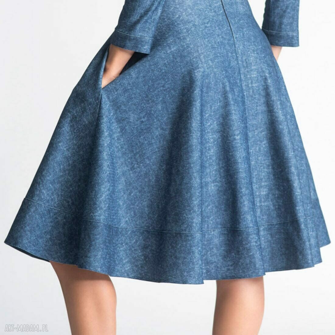 Sukienka KALA Midi Denim ręcznie zrobione