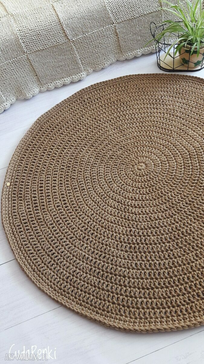 Klasyczny dywan Classic 120 cm z grubego sznurka bawełnianego (ręcznie pleciony)