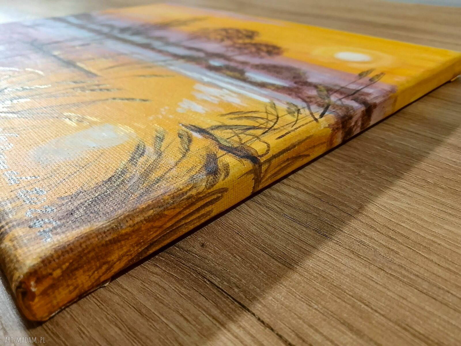 Klasyczny pejzaż w złocistych refleksach - obraz akrylowy na płótnie 24x30