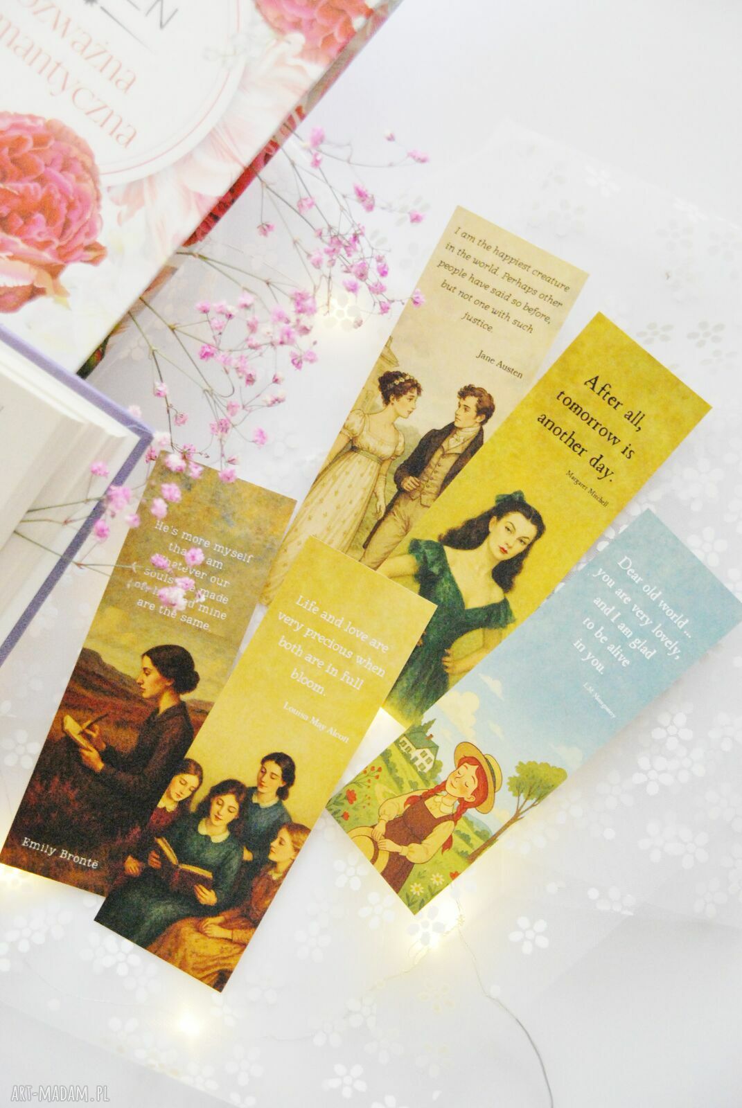 Klasyki literatury - zestaw 5 papierowych zakładek do książki