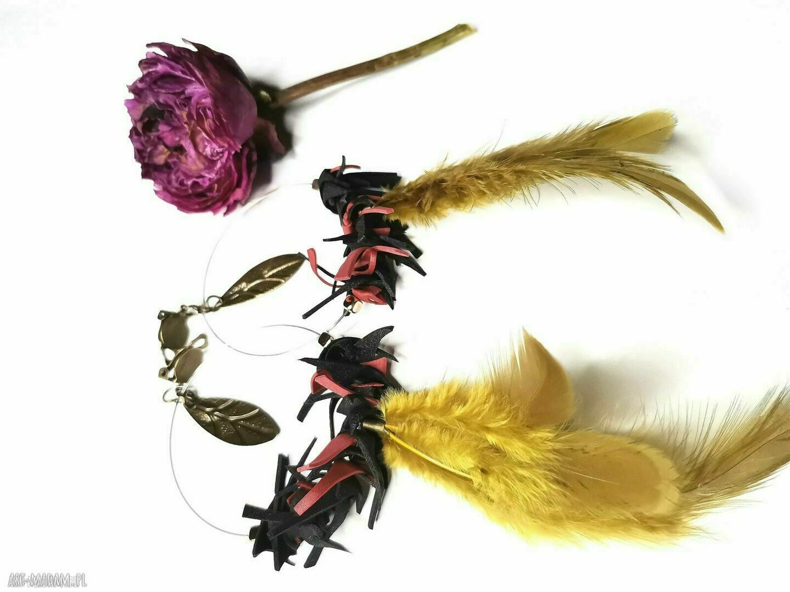 Klipsy pióra lekkie bujne - etno boho folk, Box x1