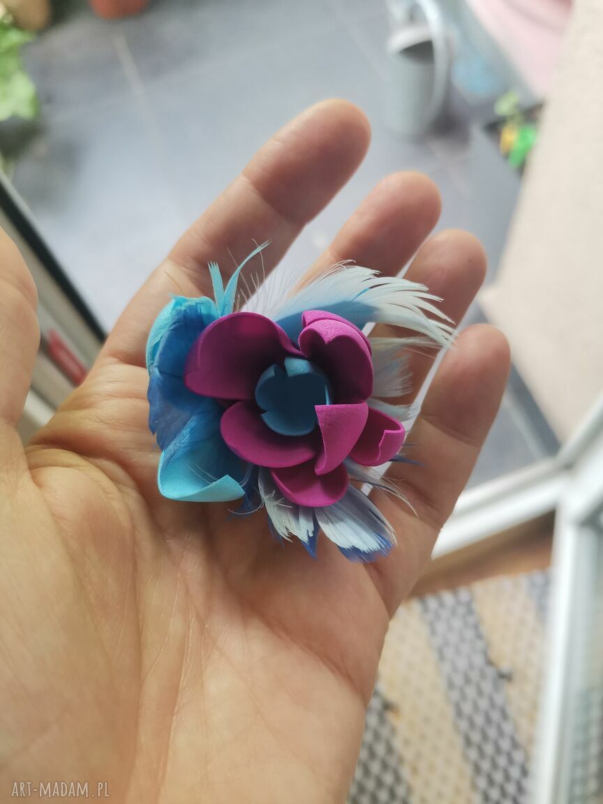 Lekkie klipsy wkrętki w kwiaty boho - polecam, Ruda Klara