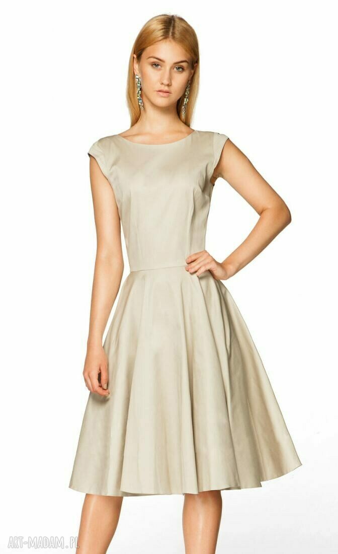 Sukienka SCARLETT Midi Beż Hand Made