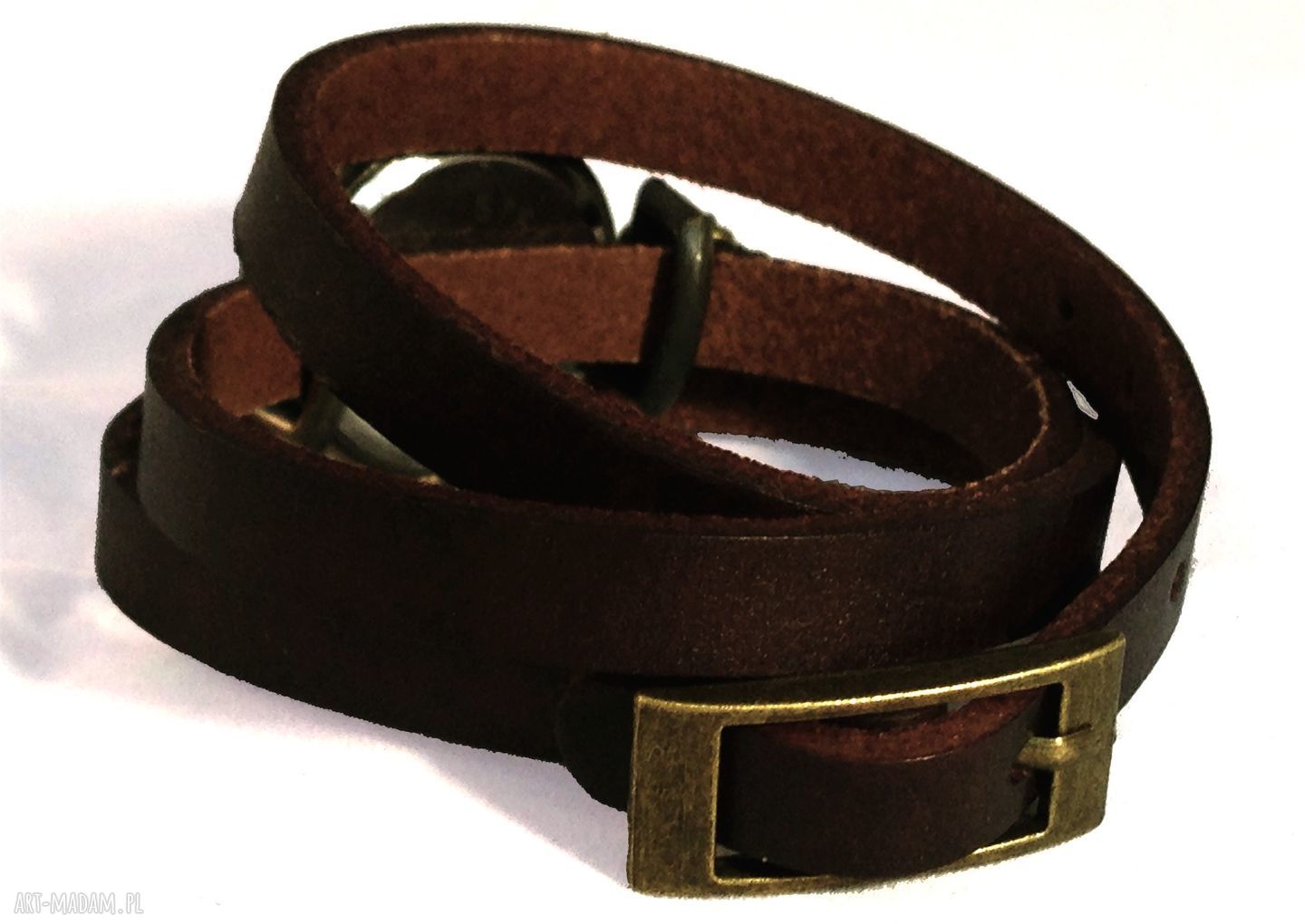 zegarki: Klucz wiolinowy Zegarek/bransoletka na skórzanym pasku handmade