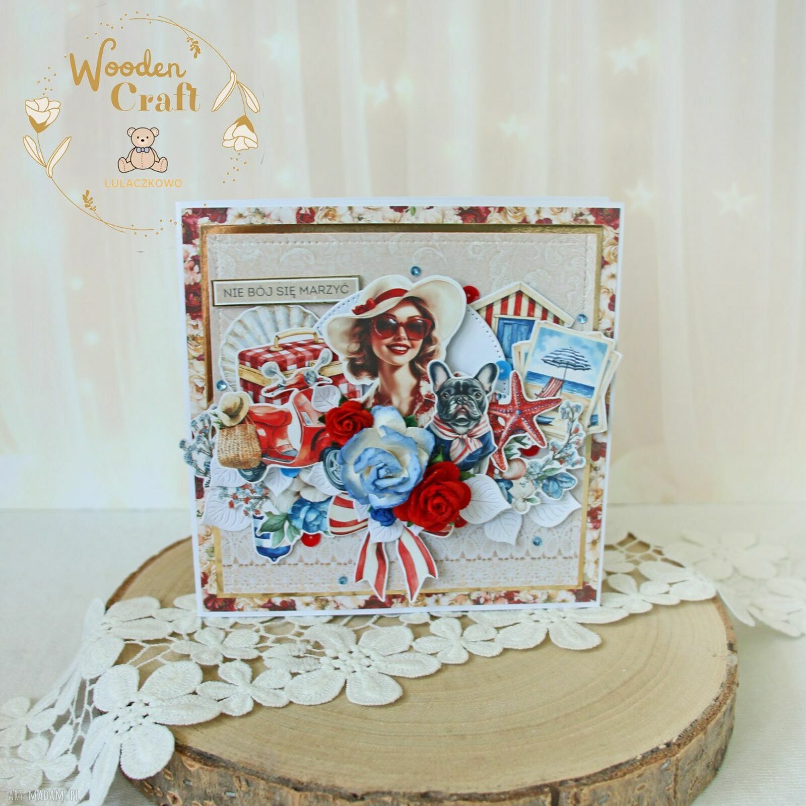 Kobieca kartka urodzinowa handmade z personalizacją