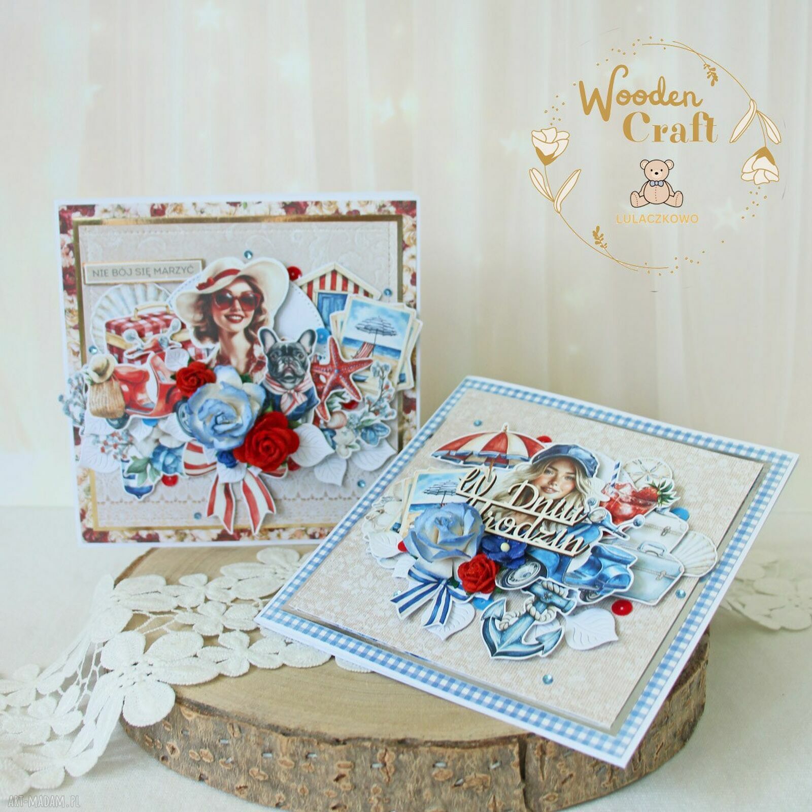 Kobieca kartka urodzinowa handmade z personalizacją