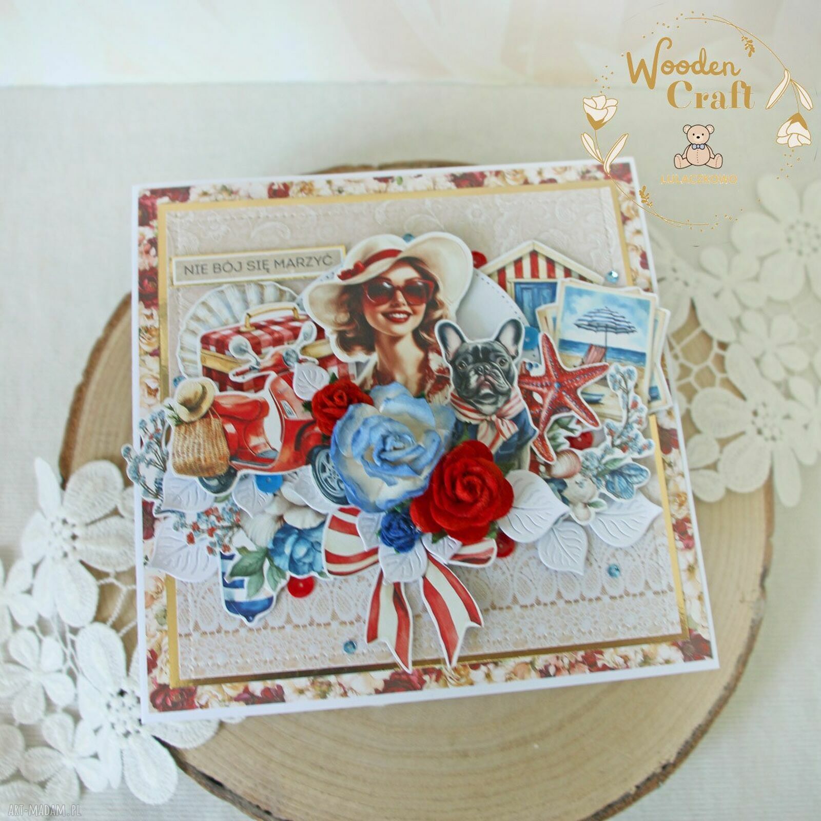 Kobieca kartka urodzinowa handmade z personalizacją