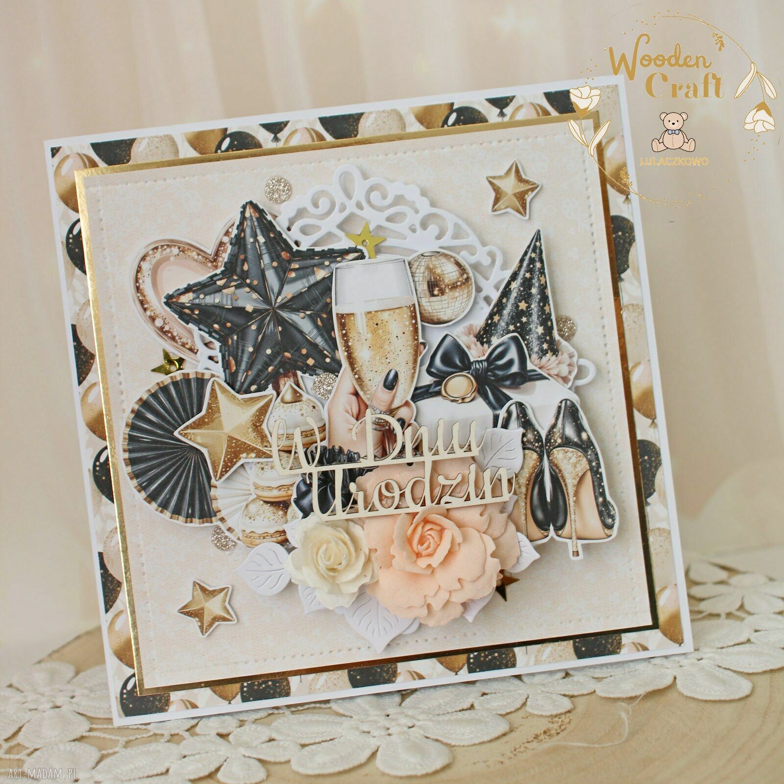 Ręcznie robiona kartka scrapbooking