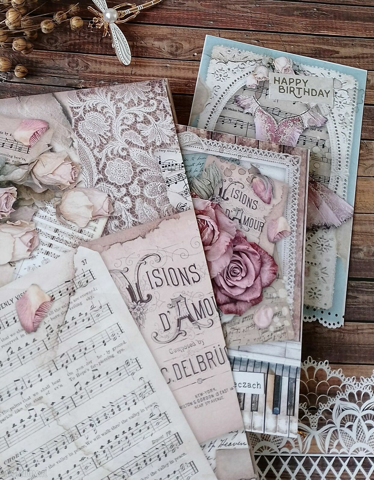 Balerina - romantyczny notes A5 scrapbooking w stylu vintage