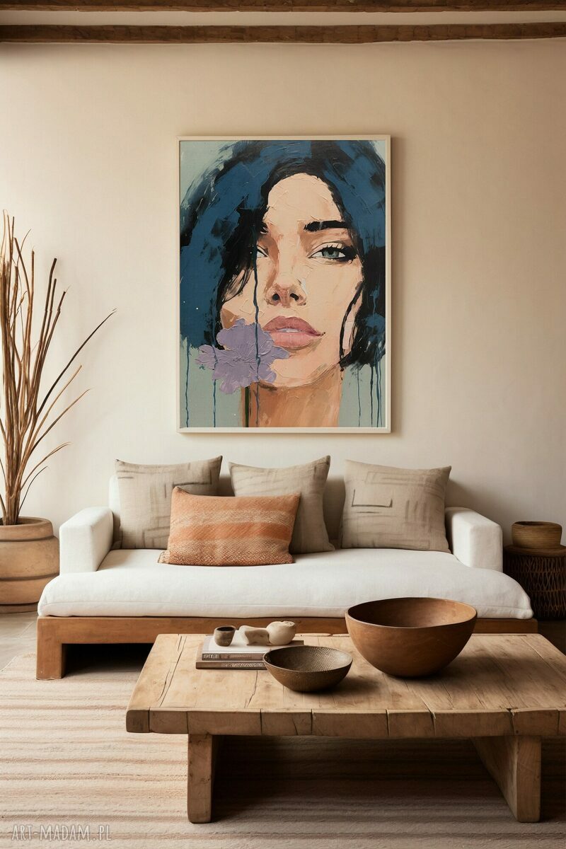 Plakat Kobieta Dziewczyna malarstwo 40x50 cm do sypialni